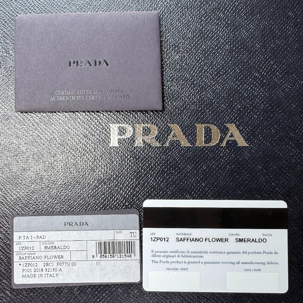 New Prada Flower Smeraldo Saffiano leather iPad Case - Picture 4 of 4